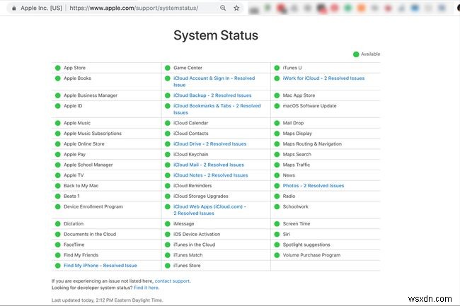 समस्याओं के लिए iCloud मेल स्थिति की जांच कैसे करें