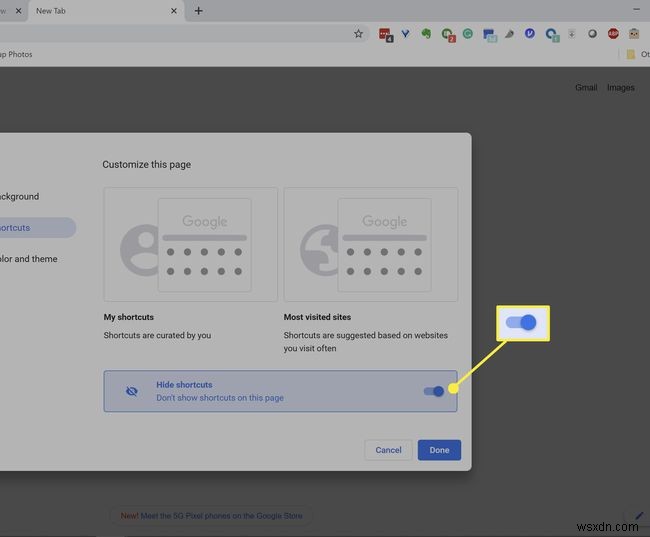 Google Chrome में नए टैब शॉर्टकट कैसे निकालें