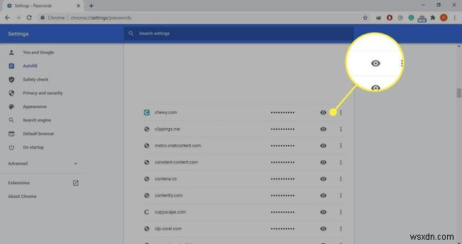 Chrome में पासवर्ड कैसे दिखाएं
