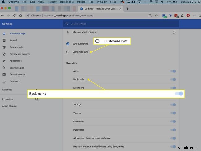 Chrome बुकमार्क कैसे सिंक करें