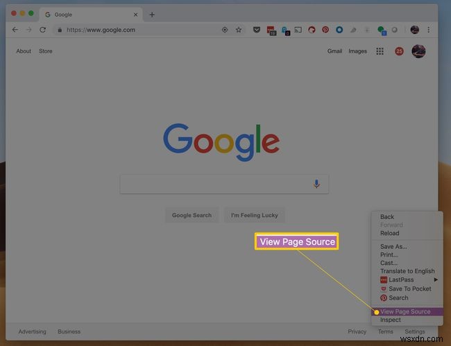 Google Chrome में HTML स्रोत कैसे देखें