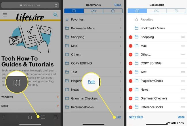 iPhone या iPod touch पर Safari बुकमार्क कैसे जोड़ें