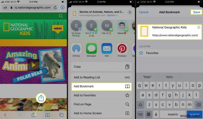 iPhone या iPod touch पर Safari बुकमार्क कैसे जोड़ें
