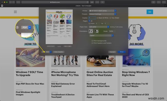 Mac पर Safari में वेब पेज को PDF के रूप में कैसे सेव करें