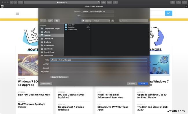 Mac पर Safari में वेब पेज को PDF के रूप में कैसे सेव करें