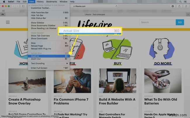 मैक पर सफारी ब्राउजर में टेक्स्ट साइज कैसे बदलें