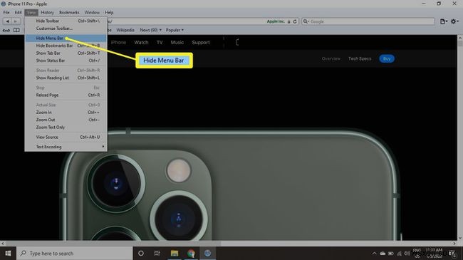 Windows के लिए Safari में मेनू बार कैसे दिखाएं