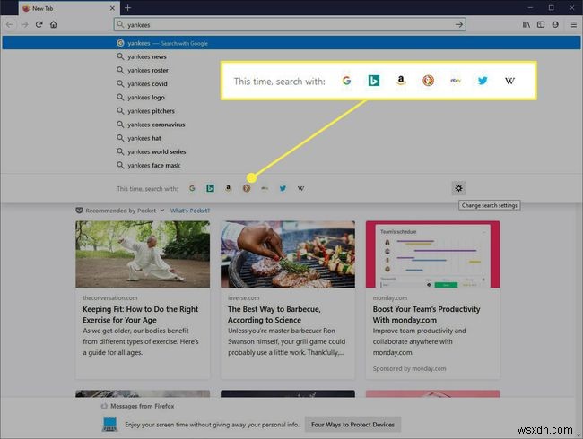 खोज इंजन कैसे प्रबंधित करें और Firefox में एक-क्लिक खोज का उपयोग कैसे करें