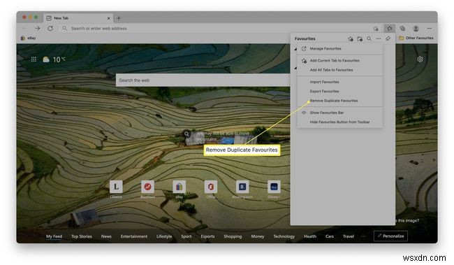 Microsoft Edge पर पसंदीदा कैसे हटाएं