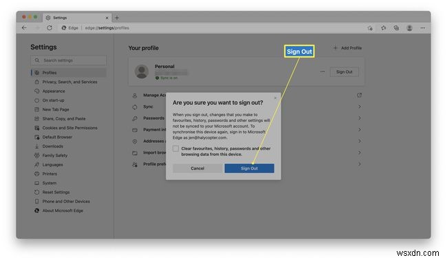 Microsoft Edge से साइन आउट कैसे करें