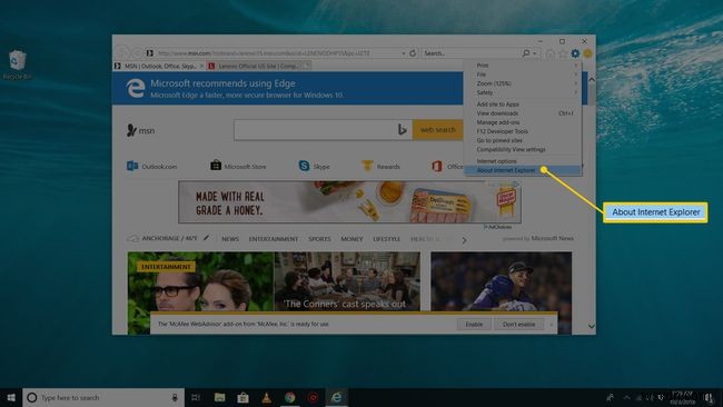 मेरे पास Internet Explorer का कौन सा संस्करण है?