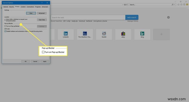इंटरनेट एक्सप्लोरर 11 में पॉप-अप ब्लॉकर का उपयोग कैसे करें
