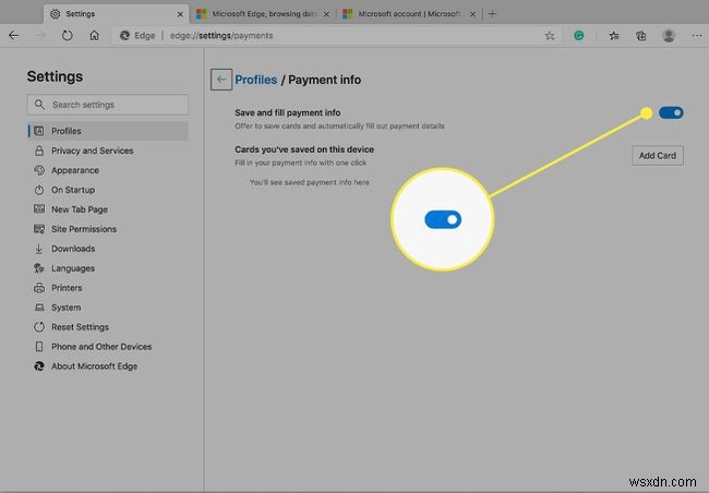 Microsoft Edge में ब्राउज़िंग डेटा प्रबंधित और मिटाएं