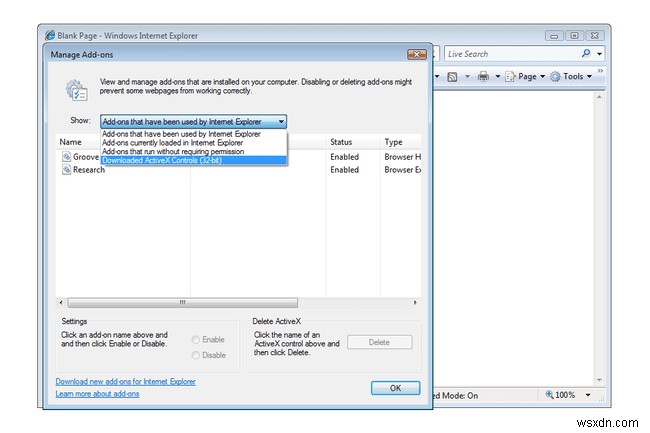 Internet Explorer ActiveX नियंत्रण कैसे मिटाएं