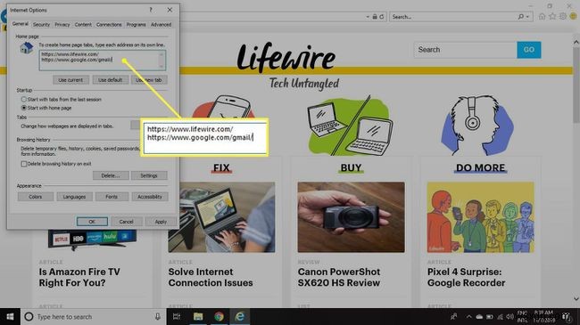 इंटरनेट एक्सप्लोरर होम पेज कैसे बदलें