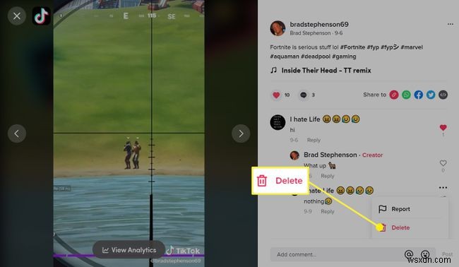 Tiktok पर किसी कमेंट को कैसे डिलीट करें