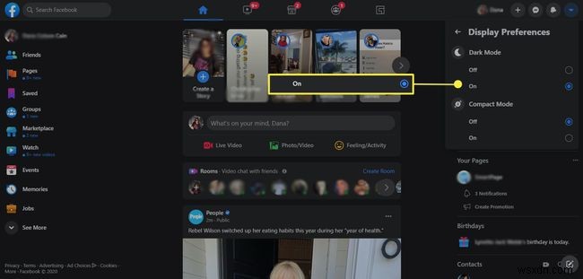 फेसबुक पर डार्क मोड कैसे प्राप्त करें