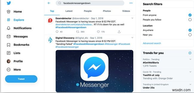 क्या Facebook Messenger डाउन है... या आप हैं?