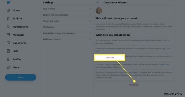 अपने Twitter खाते को स्थायी रूप से निष्क्रिय और डिलीट कैसे करें
