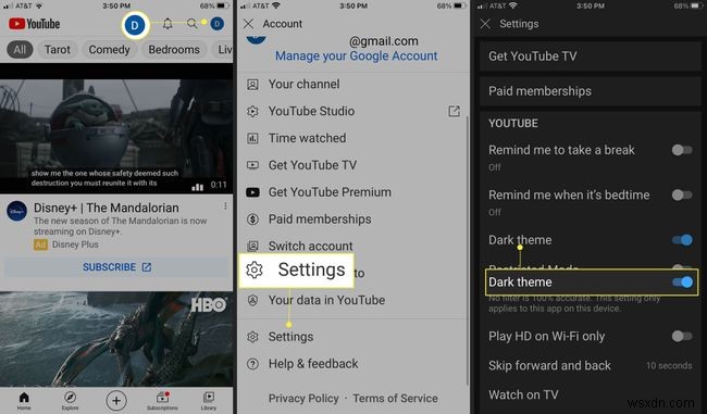 YouTube की डार्क थीम कैसे चालू करें
