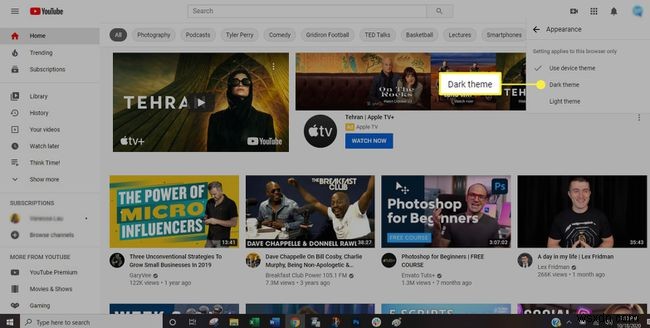 YouTube की डार्क थीम कैसे चालू करें