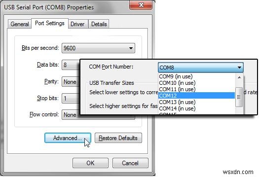 Windows में COM पोर्ट नंबर कैसे साफ या रीसेट करें?