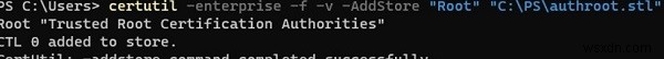Windows में विश्वसनीय रूट प्रमाणपत्रों की सूची अपडेट करना