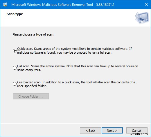 Windows पर दुर्भावनापूर्ण सॉफ़्टवेयर निष्कासन टूल (MRT.exe) का उपयोग करना