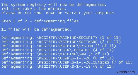 Windows रजिस्ट्री को साफ करने के लिए रजिस्ट्री डीफ़्रैग का उपयोग करें