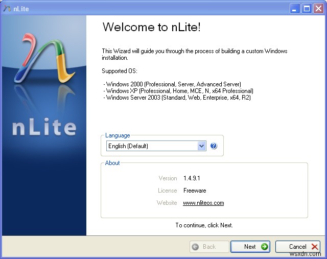 Windows स्थापना को nlite के साथ अनुकूलित करें