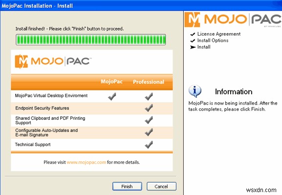 Mojopack आपको अपने Windows XP को USB ड्राइव में ले जाने की अनुमति देता है