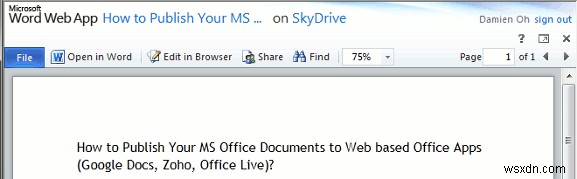 अपने MS Office दस्तावेज़ों को ऑनलाइन Office ऐप्स (Google डॉक्स, Zoho, Office Live) से कैसे सिंक करें