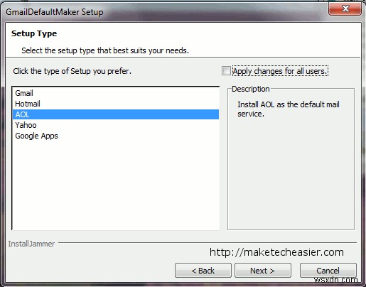MakeTechEasier से पूछें:विंडोज़ में AOL मेल को डिफ़ॉल्ट ईमेल हैंडलर के रूप में कैसे सेट करें