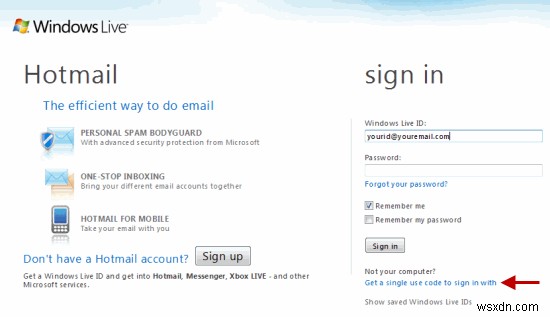 अपने विंडोज लाइव अकाउंट के लिए सिंगल साइन ऑन कोड कैसे प्राप्त करें