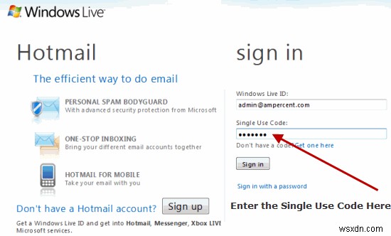 अपने विंडोज लाइव अकाउंट के लिए सिंगल साइन ऑन कोड कैसे प्राप्त करें