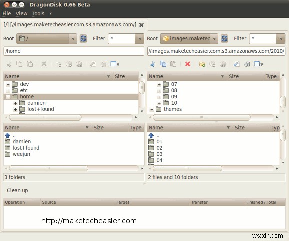 ड्रैगनडिस्क:Linux और Windows के लिए एक निःशुल्क Amazon S3 डेस्कटॉप क्लाइंट