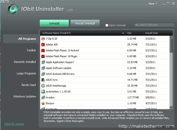 IOBit Uninstaller:अवांछित प्रोग्राम को पूरी तरह से हटाने के लिए एक पोर्टेबल आसान टूल