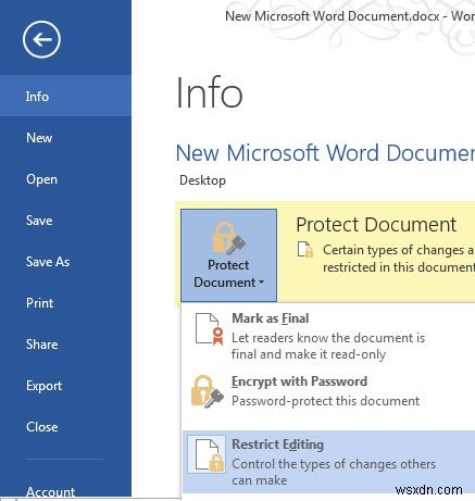 Microsoft Word 2013 में अपने दस्तावेज़ को सुरक्षित रखने के 3 तरीके