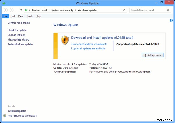Windows 8 में डेस्कटॉप अपडेट नोटिफिकेशन कैसे प्राप्त करें