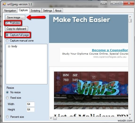 URL2JPEG के साथ संपूर्ण वेब पेज का स्क्रीनशॉट कैसे कैप्चर करें