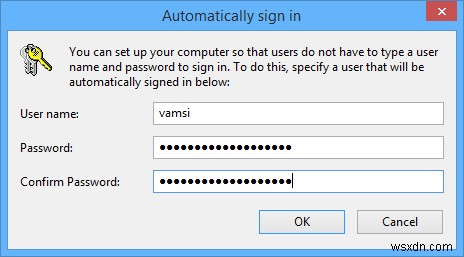 Windows 8 कंप्यूटर में स्वचालित रूप से कैसे लॉग इन करें