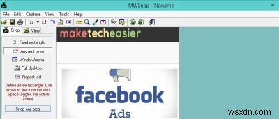 MWSnap - विंडोज़ के लिए एक निःशुल्क स्क्रीन कैप्चर टूल और संपादक