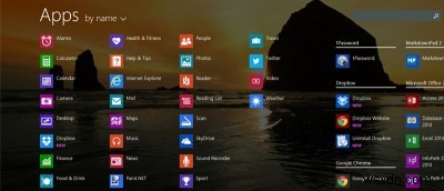 विंडोज 8.1 स्टार्ट स्क्रीन को एप्स स्क्रीन से बदलें
