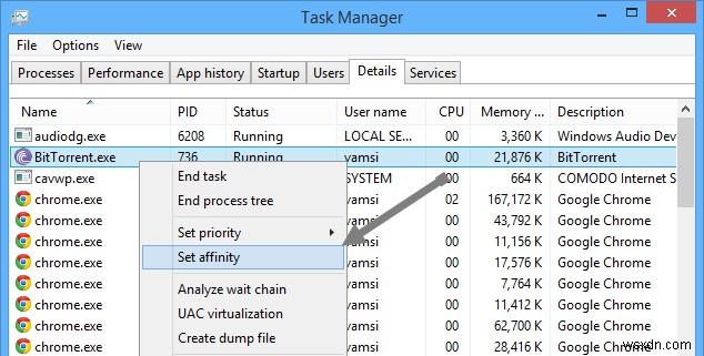 Windows अनुप्रयोगों को एक विशिष्ट CPU का उपयोग करने के लिए बाध्य करें