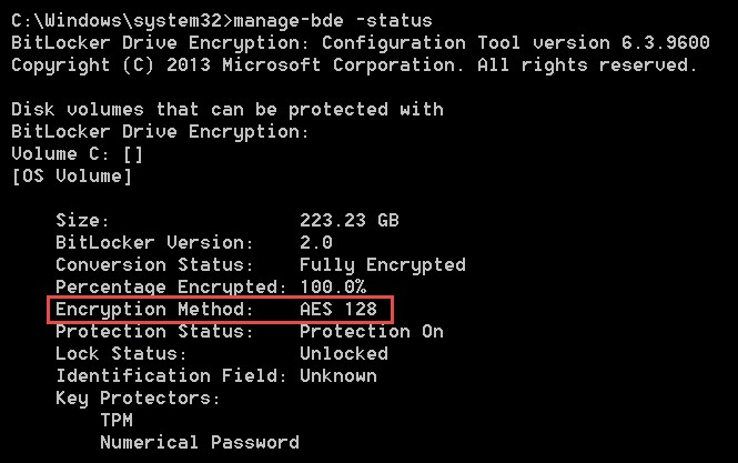 Windows 8 में BitLocker एन्क्रिप्शन को AES 256-बिट पर सेट करें