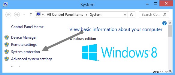 Windows 8/8.1 में सिस्टम पुनर्स्थापना को अक्षम या कॉन्फ़िगर कैसे करें