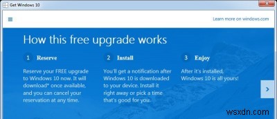 Windows में Get Windows 10 चिह्न कैसे निकालें