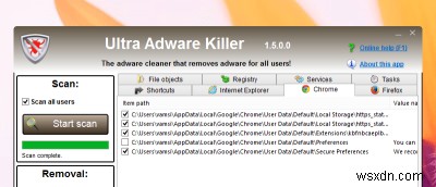 अल्ट्रा एडवेयर किलर - इंस्टॉल किए गए एडवेयर को साफ करने के लिए एक सरल उपयोगिता