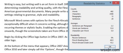 अपने दस्तावेज़ की पठनीयता जांचने के लिए Microsoft Word कैसे प्राप्त करें