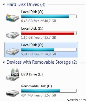 Windows 10 / 7 में स्थानीय HDD के रूप में हटाने योग्य USB फ्लैश ड्राइव